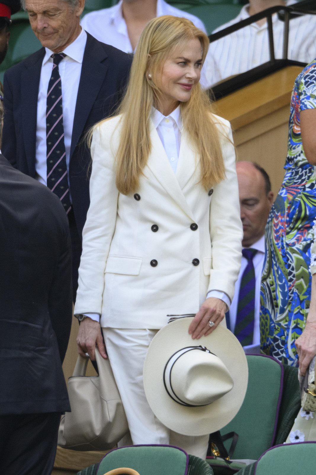 LONDON, UNITED KINGDOM - JULY 13: Actress Nicole Kidman watches tennis from the Royal Box during day fourteen of the 2025 Wimbledon Championships at The All England Lawn Tennis and Croquet Club in Wimbledon on July 13, 2025, in London, United Kingdom. (Photo by Ray Tang/Anadolu via Getty Images)