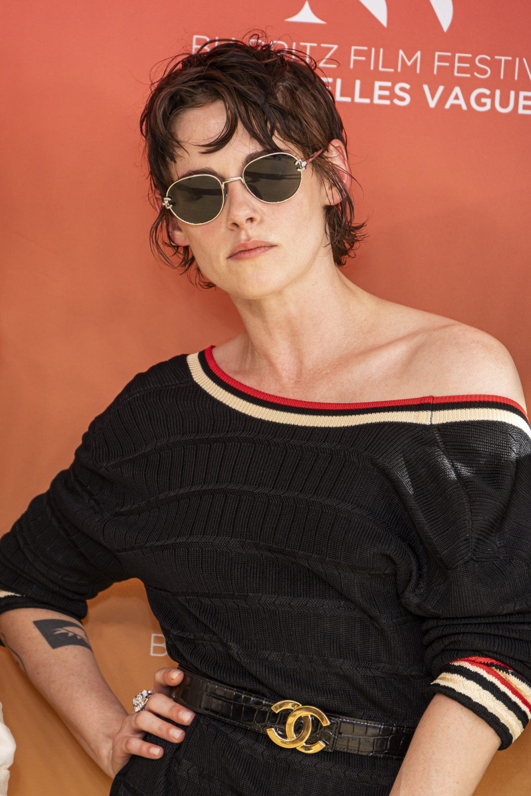 BIARRITZ, FRANCE - JUNE 23: Kristen Stewart attends the 4th "Nouvelles Vagues" International Biarritz Film Festival on June 23, 2026 in Biarritz, France.  (Photo by Sébastien Courdji/Getty Images)