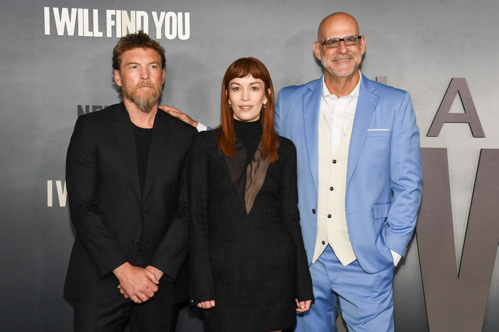Sam Worthington, Britt Lower and Harlan Coben at Netflix's "I Will Find You" New York Premiere held at The Plaza Hotel on June 17, 2026 in New York, New York. (Photo by Kristina Bumphrey/Variety via Getty Images)