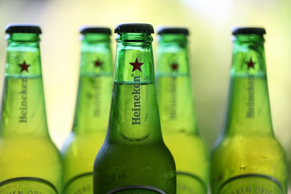 Heineken’s signature green bottle. (Photo: Getty Images)