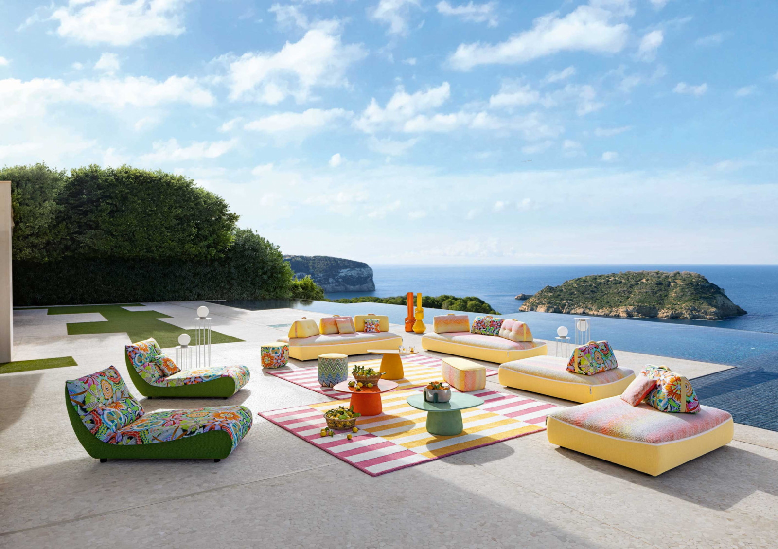 Roche Bobois’ Formentera collection by Philippe Bouix in Missoni outdoor fabrics