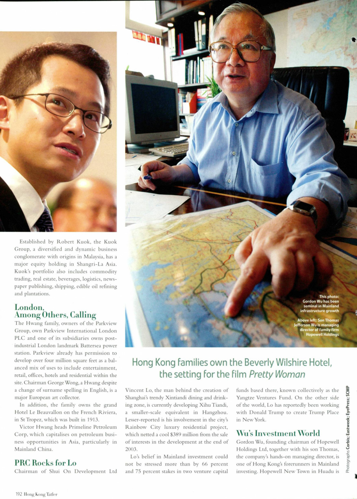 Our 2004 pages spotlight Sir Gordon Wu and his son, Thomas Jefferson Wu.