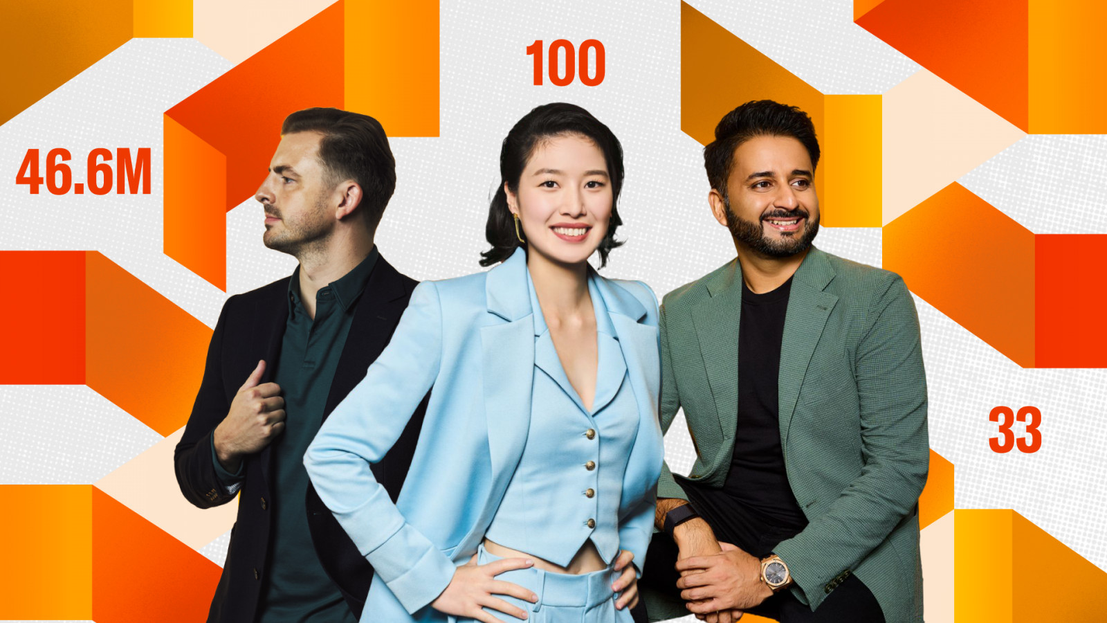 Andreas Hufnagl, founder and CEO at Armada Brands, Yvette Kong, founder of Arelyx and Transversal Lab and Ajay Bulusu, co-founder of NextBillion.ai are only some of the Gen.T Leaders of Tomorrow making an impact in recent years (Illustration: Nikki Duldulao)