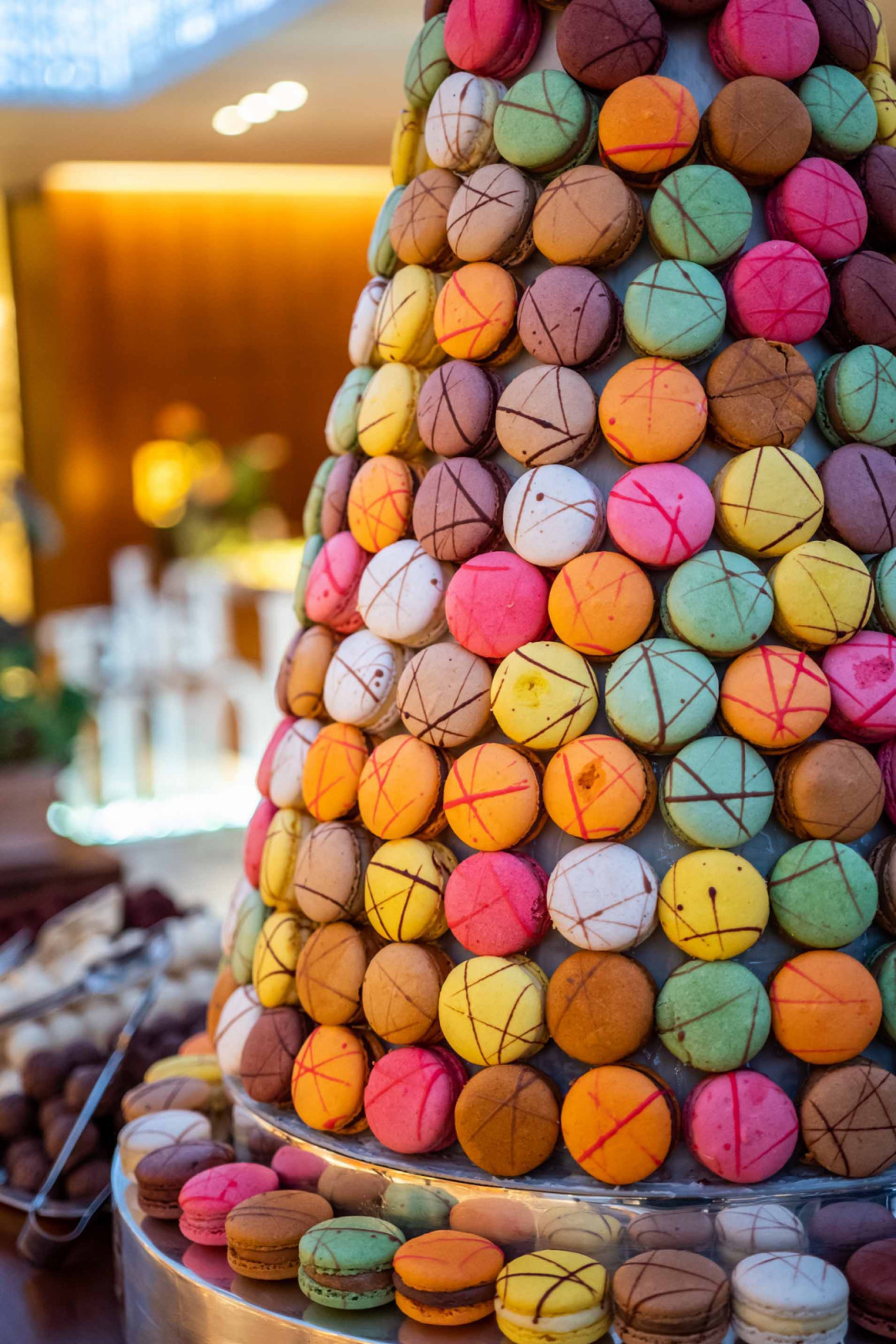 A closer look at the macaron tower