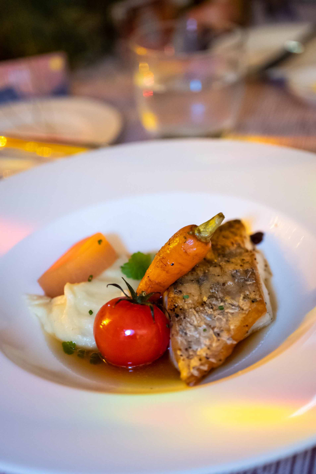 Pan-seared sustainable barramundi