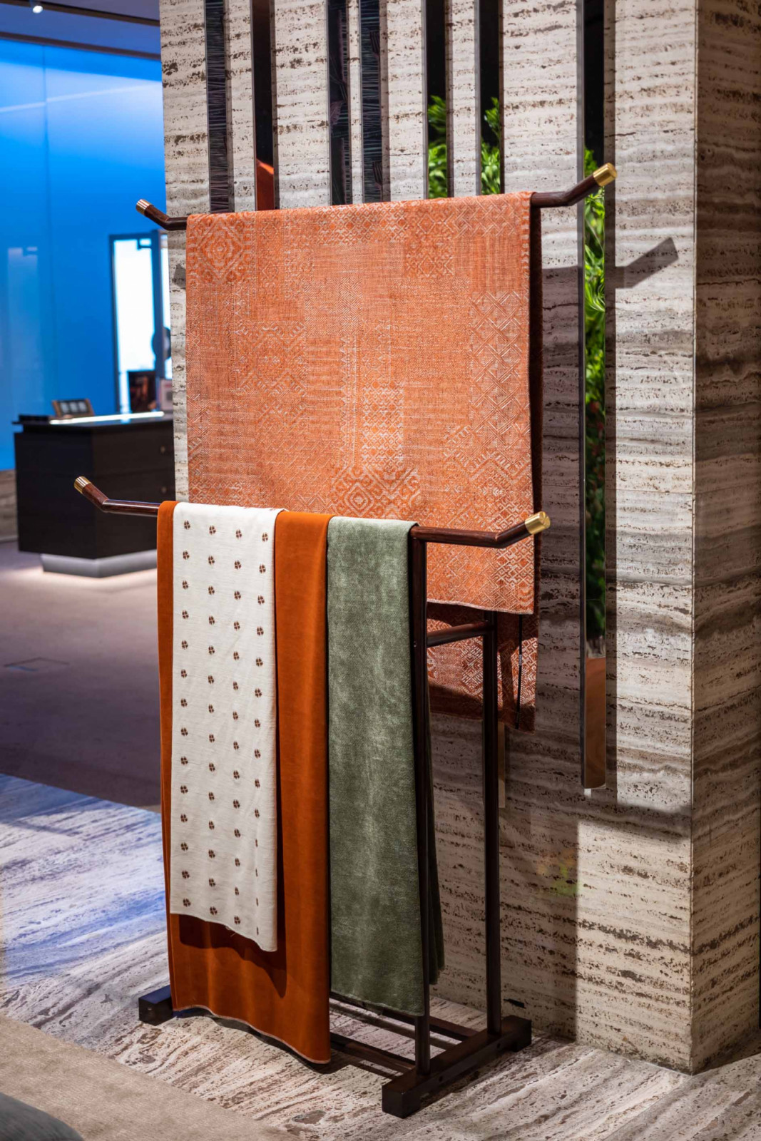 An array of Coesa samples in the living room installation
