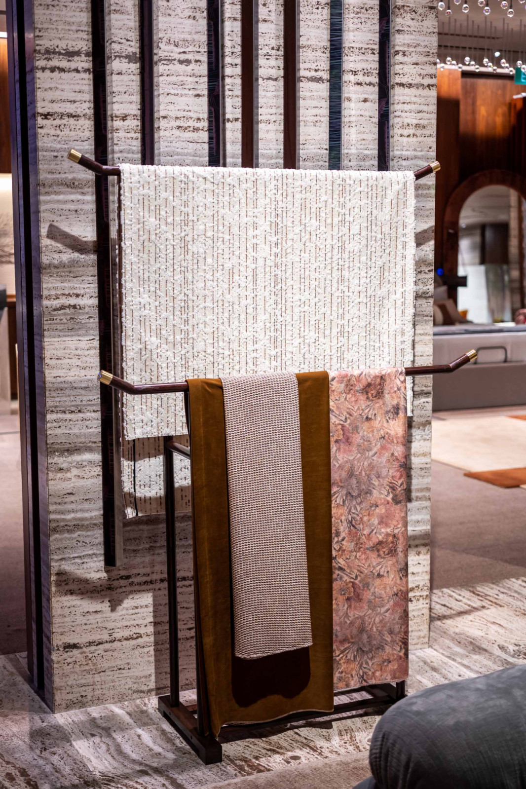 An array of Coesa samples in the living room installation