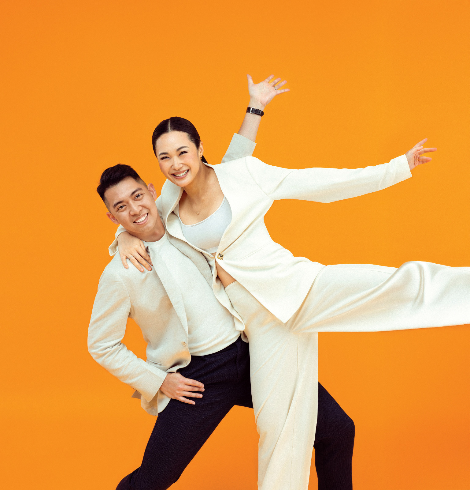 Emmanuel Hui (left), founder and CEO, Pebble; partner, Saltagen Ventures; and Angelle Siyang‑Le, director, Art Basel Hong Kong (Photo: Zed Leets)