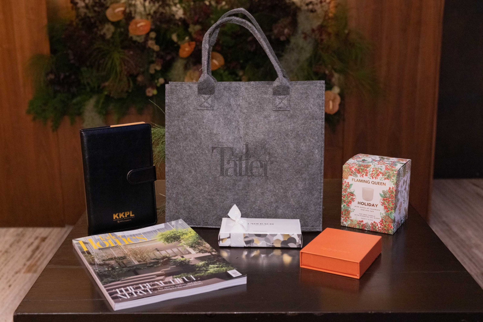 Inside the curated gift bags that guests took home