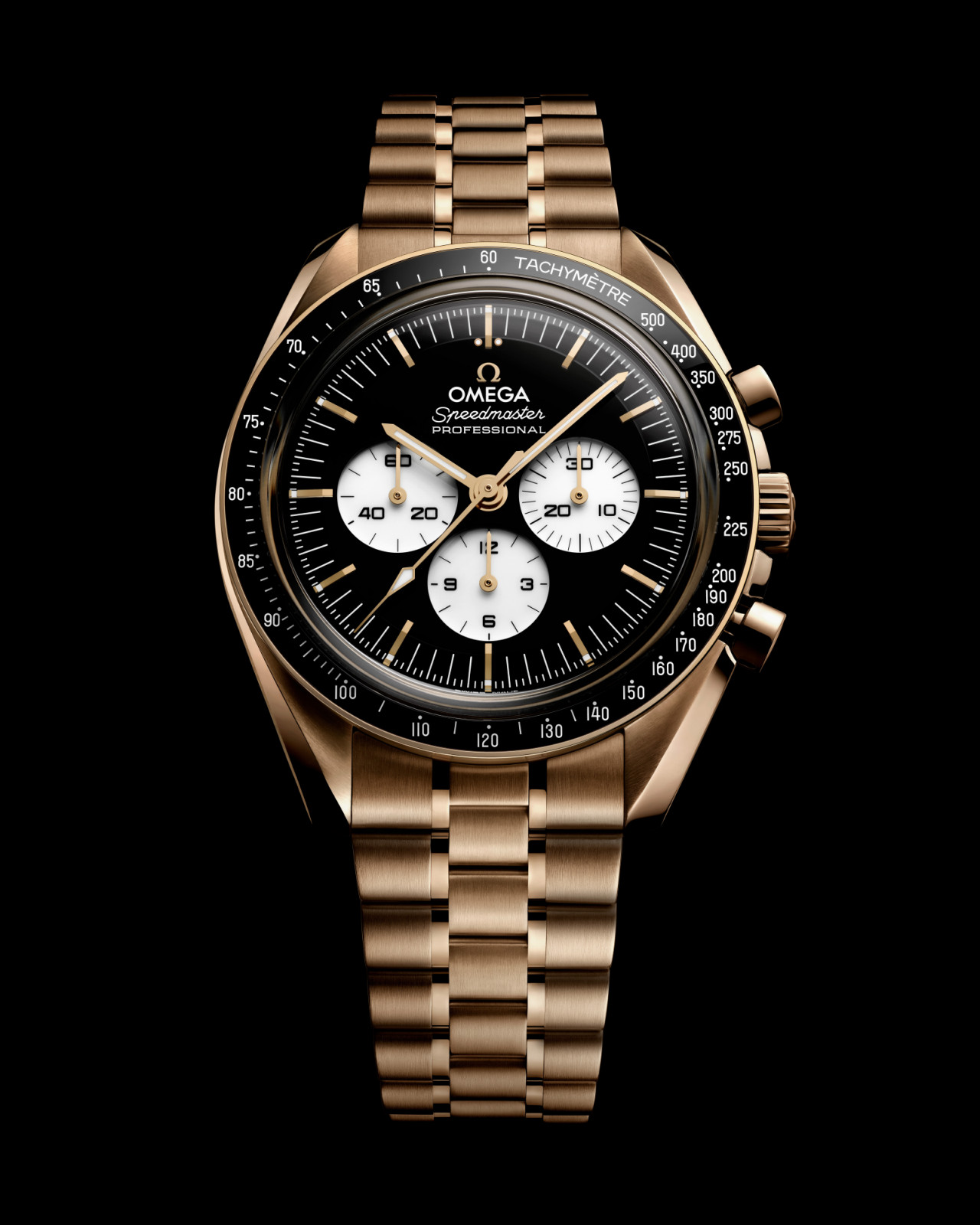 The Omega Speedmaster Moonwatch in 18K Moonshine Gold