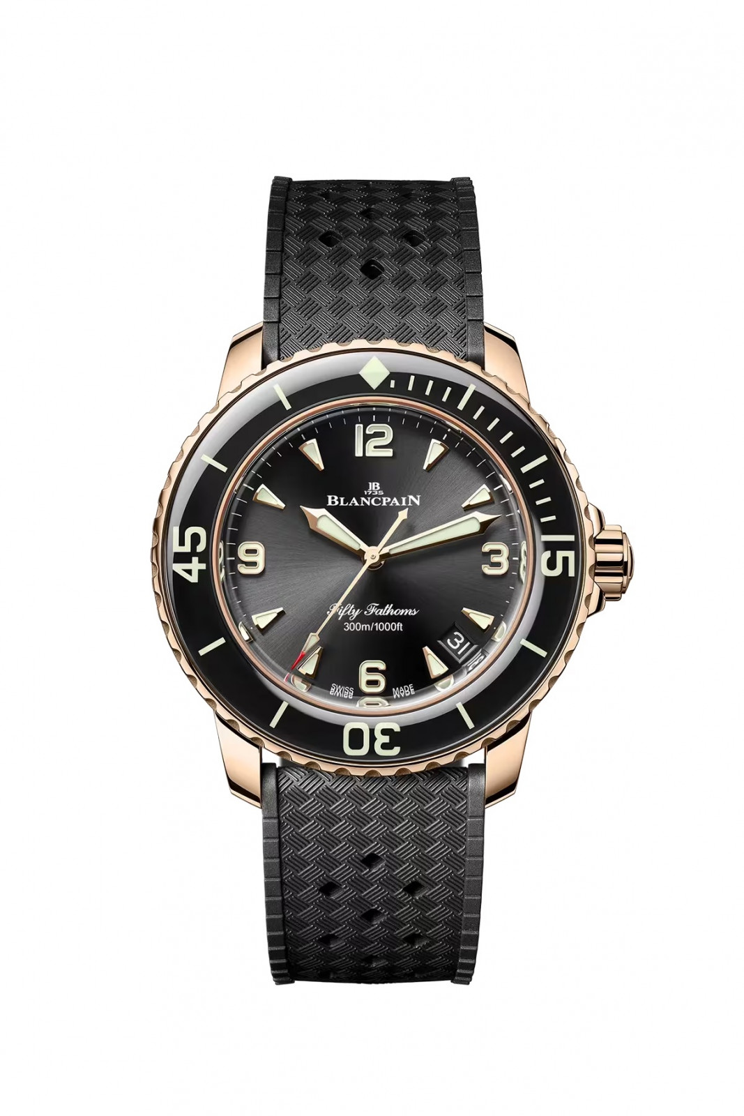 Jimmy Lim 主廚佩戴錶款,Blancpain 五十噚系列潛水自動腕錶。Photo: Blancpain)