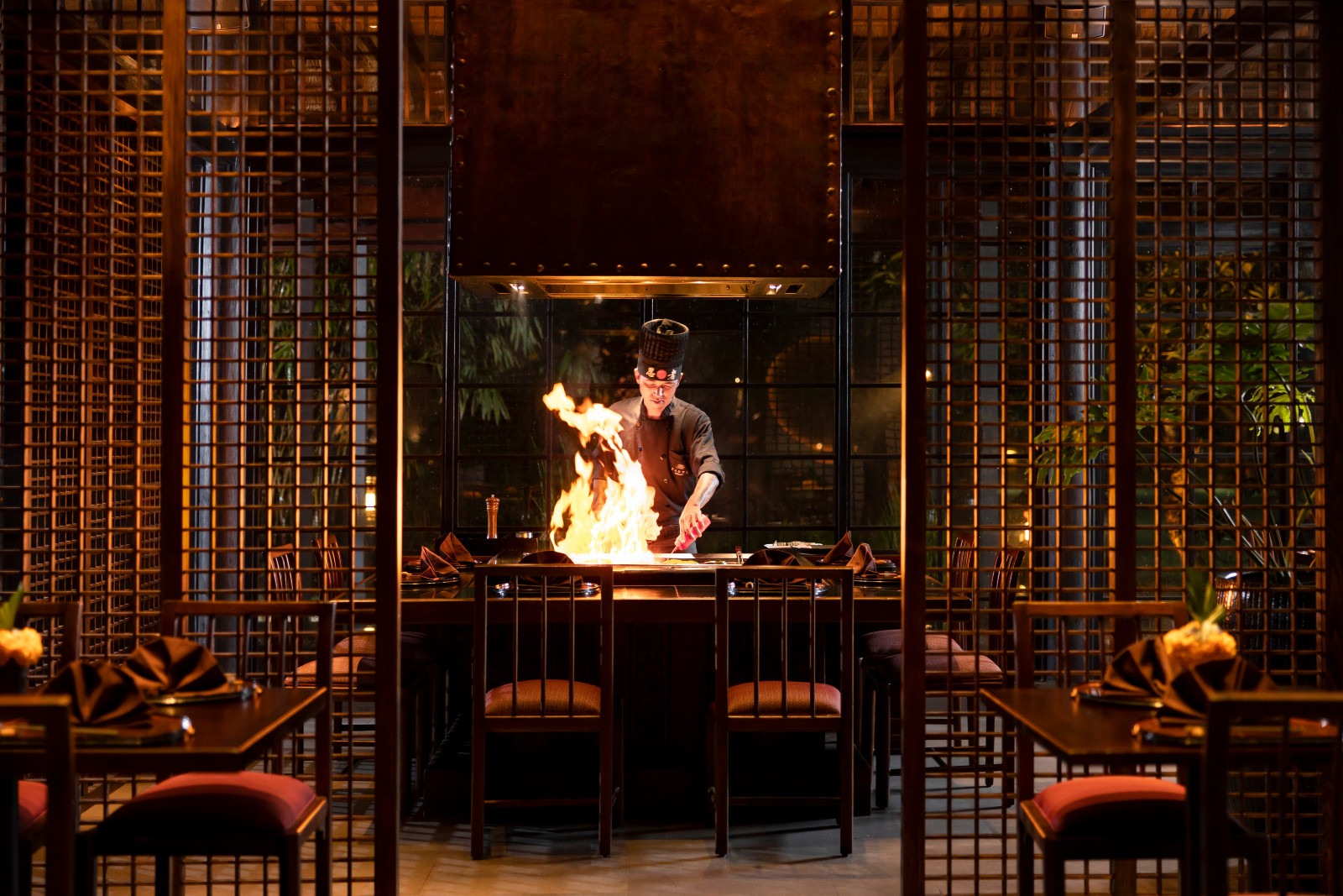 Teppanyaki dining is part of the experience at Tenkai