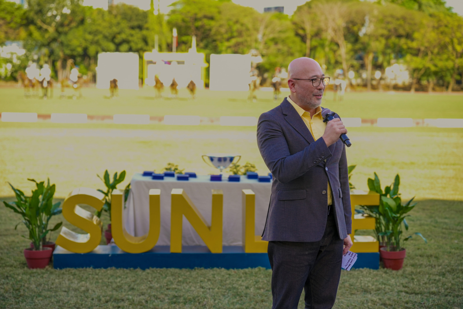 Moreno speaks at the Sun Life Polo Cup Invitational (Photo: courtesy of Sun Life Philippines)