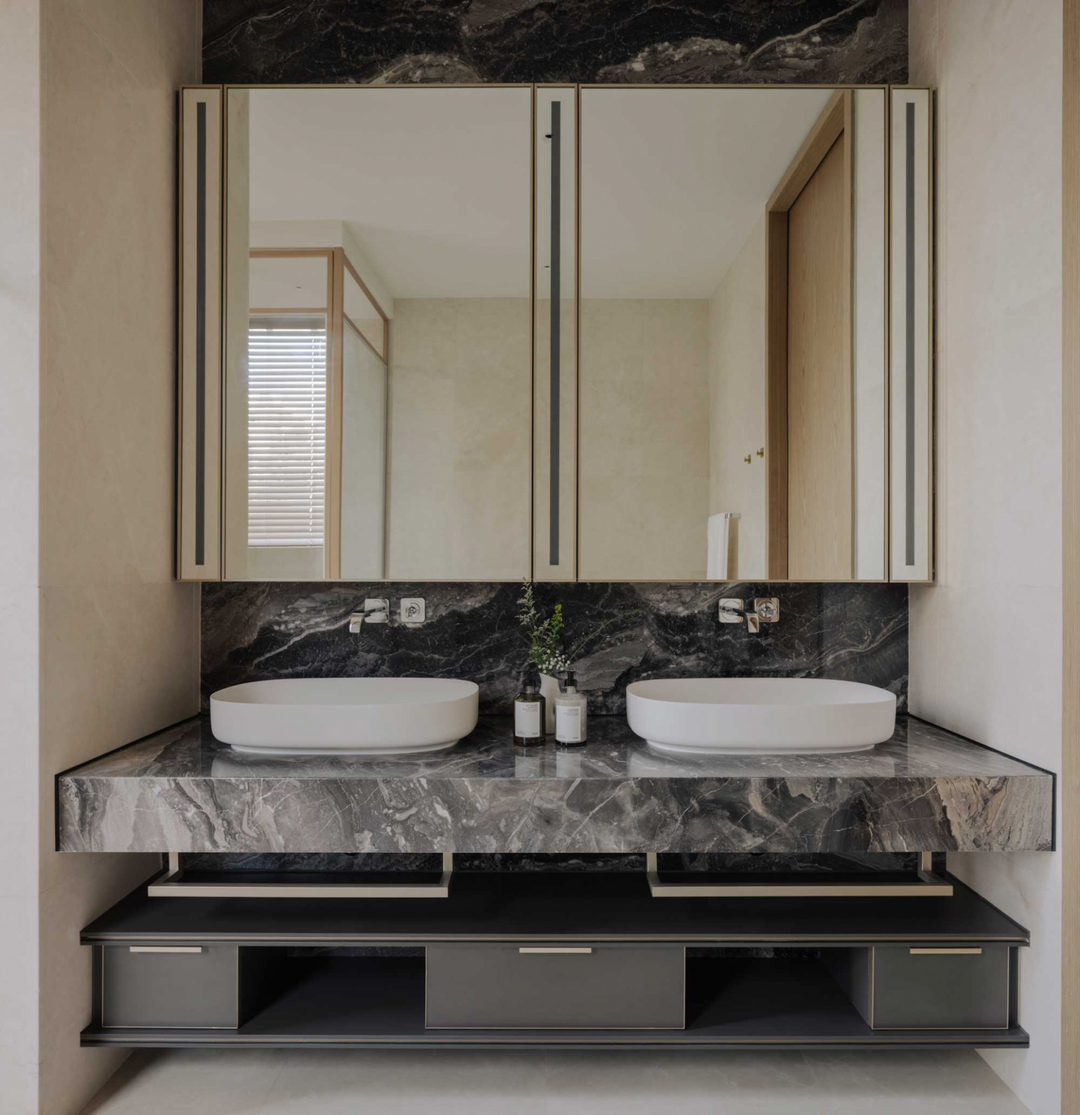 The ensuite invites pause and reflection