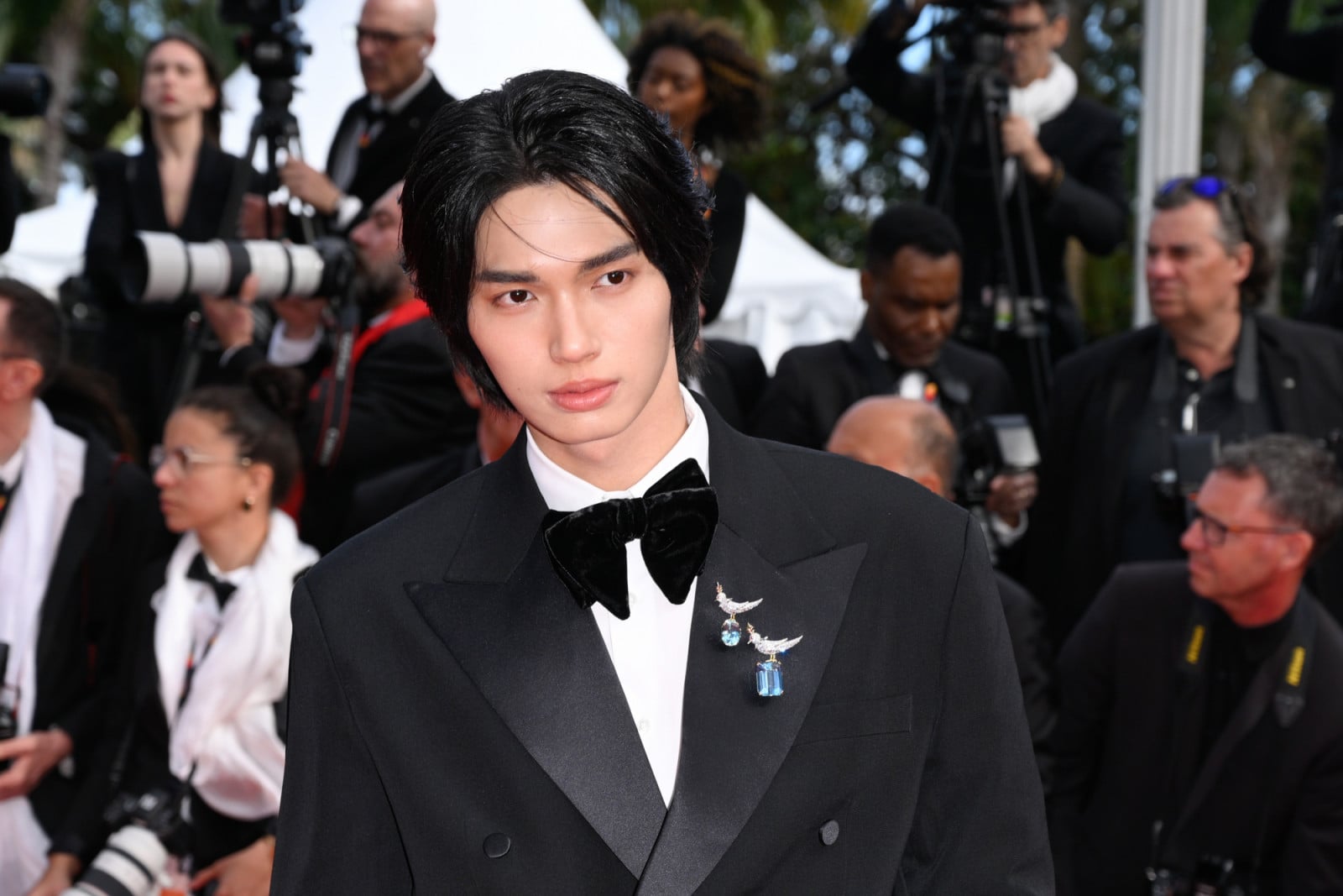 CANNES, FRANCE - MAY 14: Win Metawin attends the "Fatherland" screening during the 79th annual Cannes Film Festival at Palais des Festivals on May 14, 2026 in Cannes, France. (Photo by Stephane Cardinale - Corbis/Corbis via Getty Images)