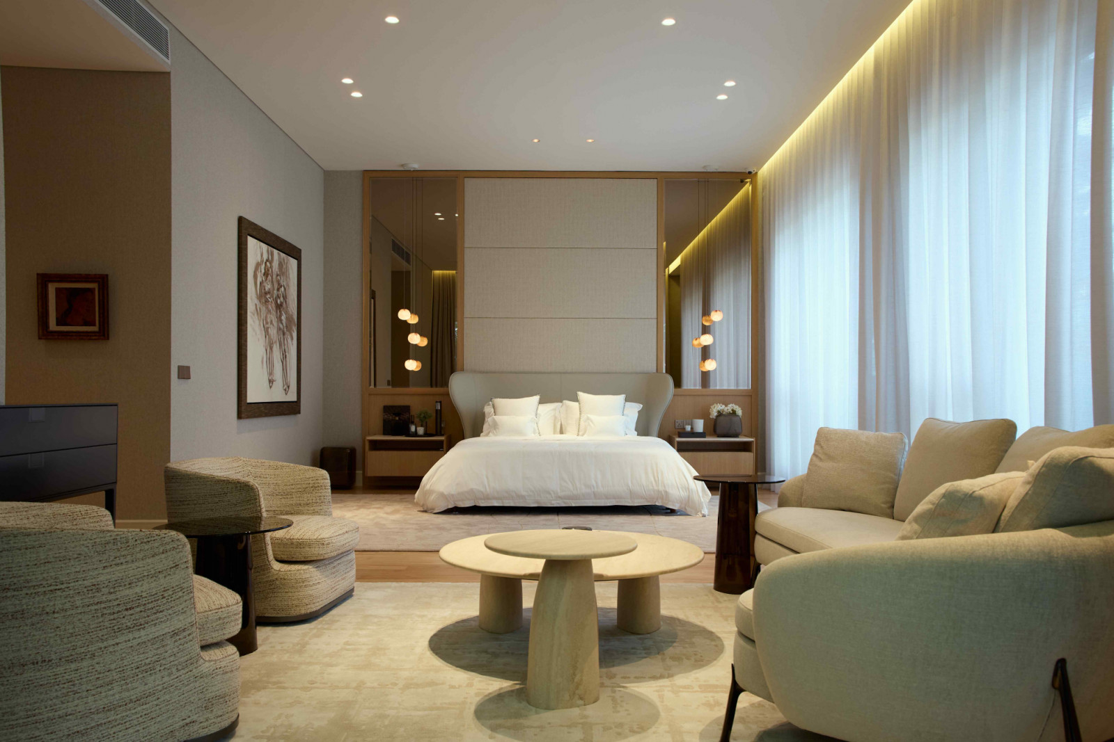 The master bedroom suite exudes quiet sophistication
