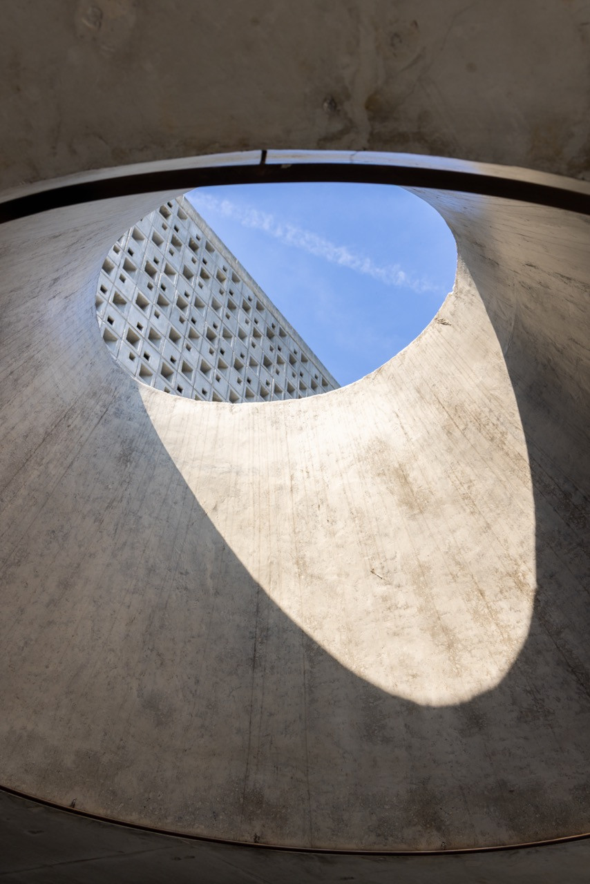 The skylight allows natural light to filter into the large porch overhang