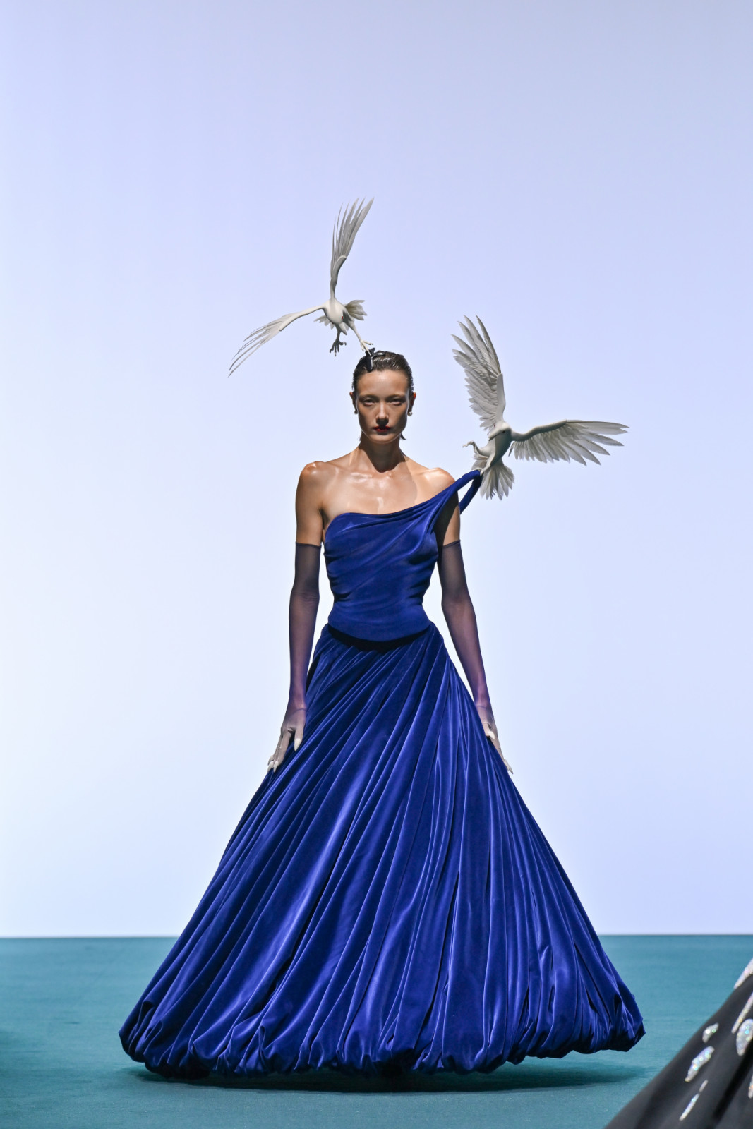 PARIS, FRANCE - JULY 08: (EDITORIAL USE ONLY - For Non-Editorial use please seek approval from Fashion House) A model walks the runway during the Robert Wun Haute Couture Fall/Winter 2026/2027 show as part of Paris Fashion Week on July 08, 2026 in Paris, France. (Photo by Dominique Charriau/WireImage)