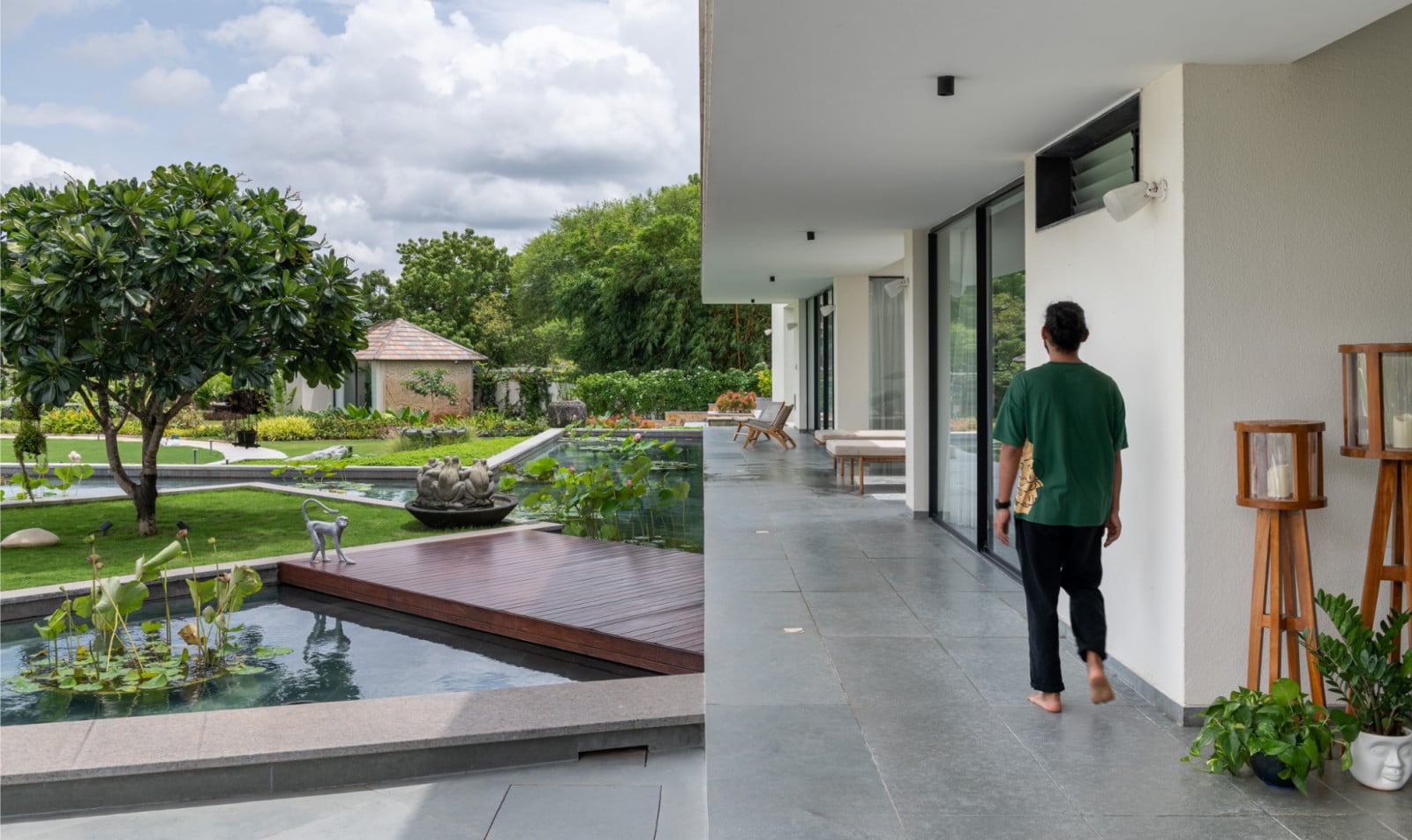 Lush tropical planting forms a pleasure garden