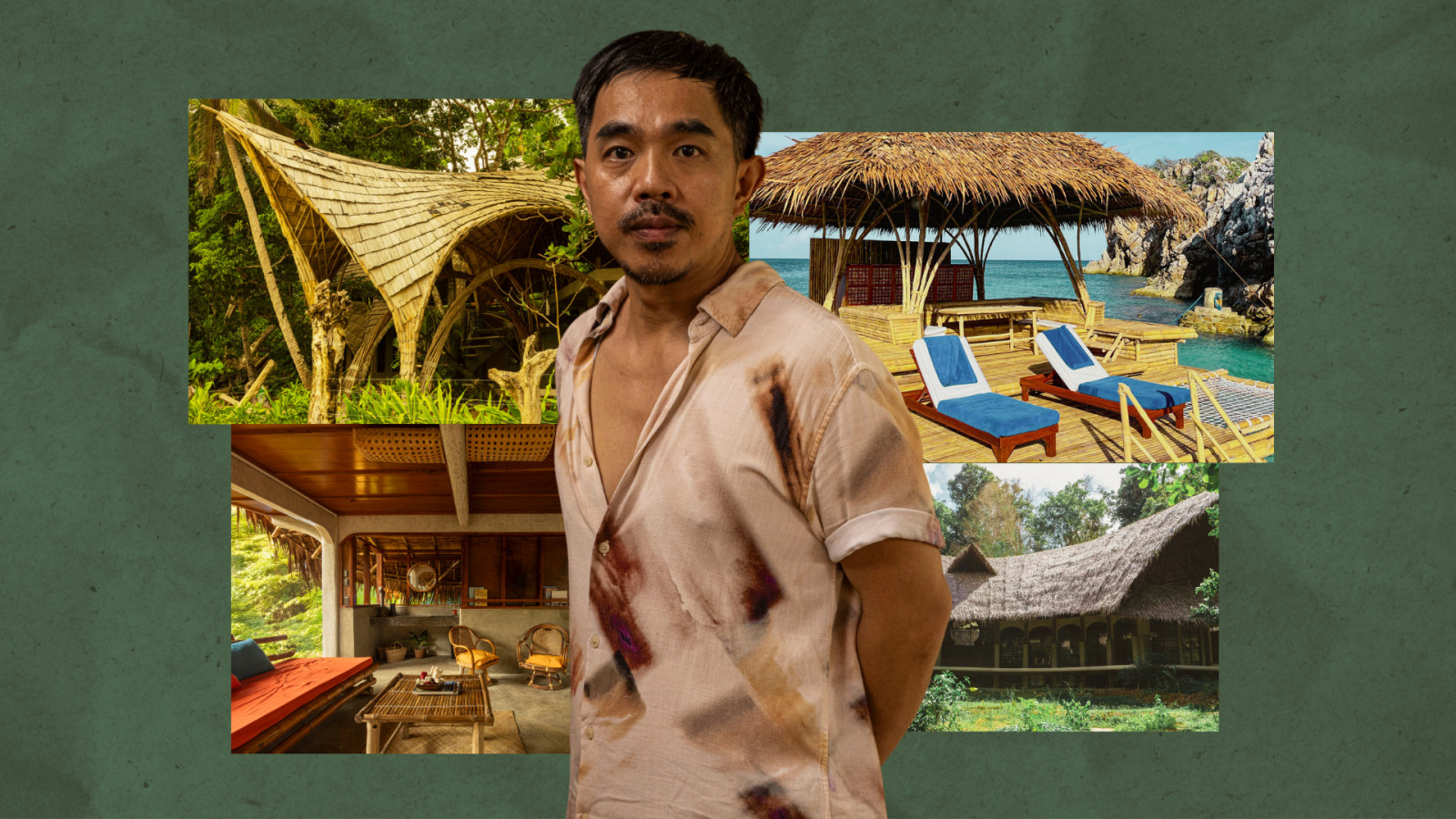 David Agamos Padadac, principal Architect of Aga Mos Eco Development, who builds climate-responsive architecture across Palawan and Manila, working closely with local craftsmen and communities (Photo stylised by Celine Dabao)