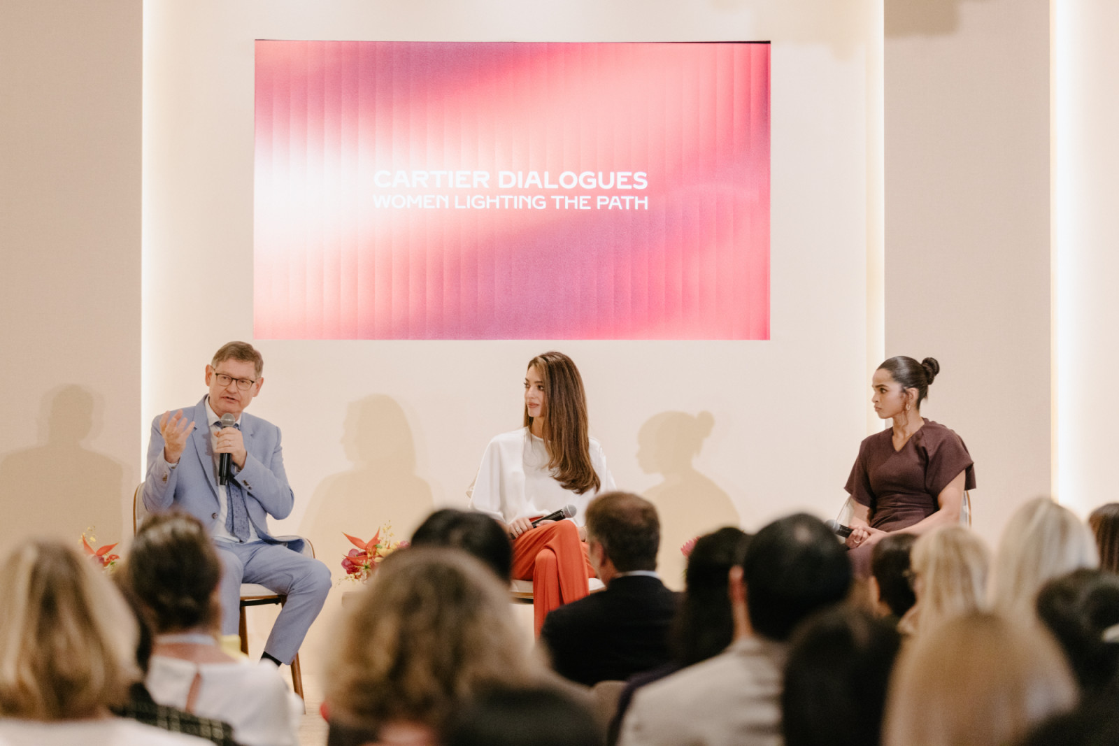 Cartier Dialogues with Cartier CEO Cyrille Vigneron and Amal Clooney (Photo from Cartier Women's Initiative)