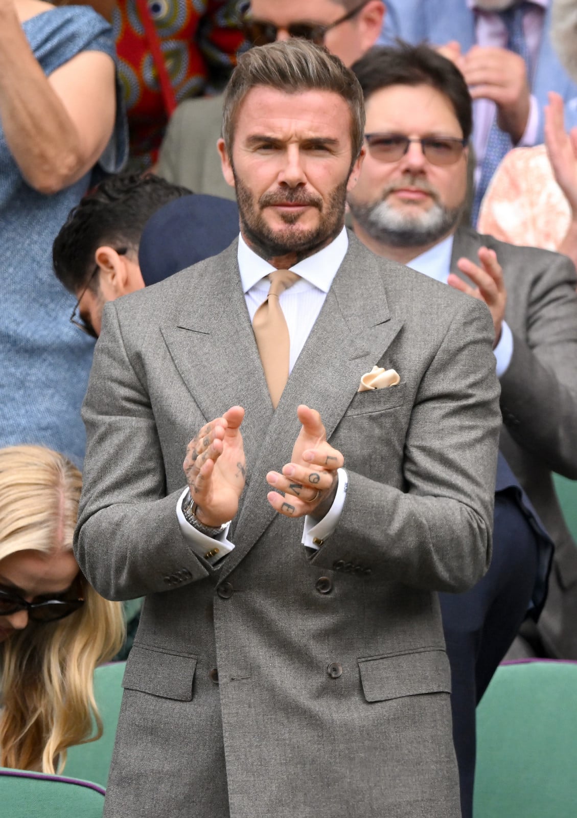 LONDON, ENGLAND - JUNE 29: Sir David Beckham attends day one of the 2026 Wimbledon Tennis Championships at the All England Lawn Tennis and Croquet Club on June 29, 2026 in London, England.  (Photo by Karwai Tang/WireImage)