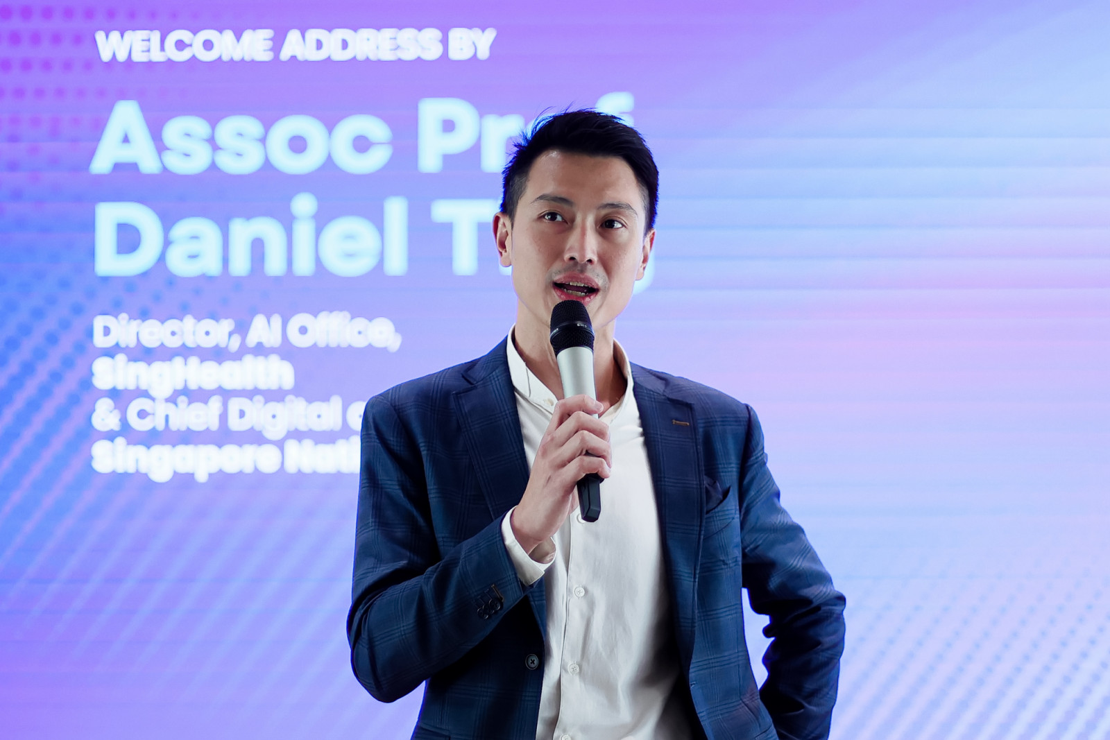 Director of AI Office at SingHealth and Gen.T honouree Daniel Ting frames Singapore’s opportunity around healthspan, not just lifespan in his welcome address (Photo: SingHealth)