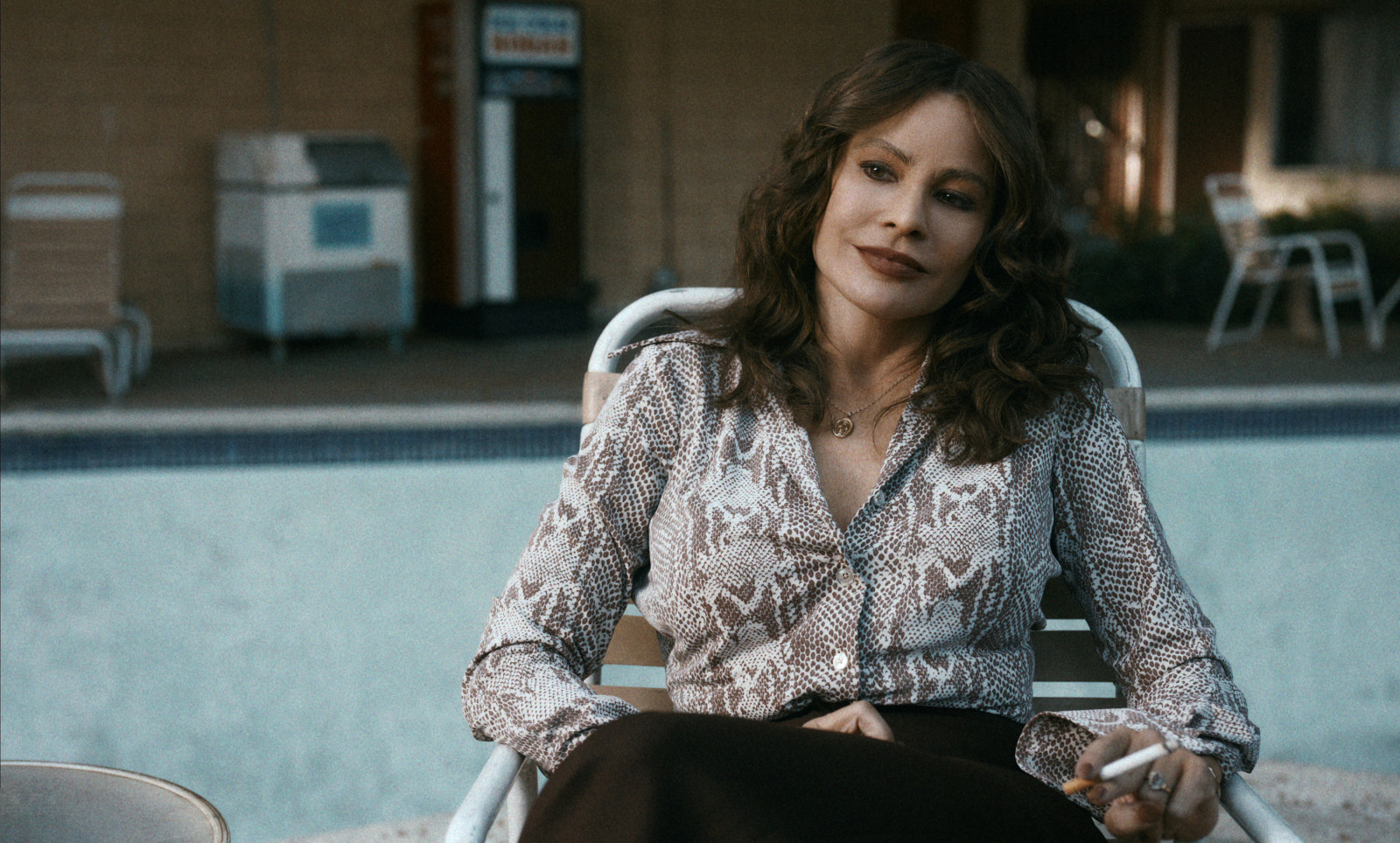 Sofía Vergara as Griselda Blanco, a CEO who takes “terminating an employee” a little too literally. (Photo: courtesy of Netflix)