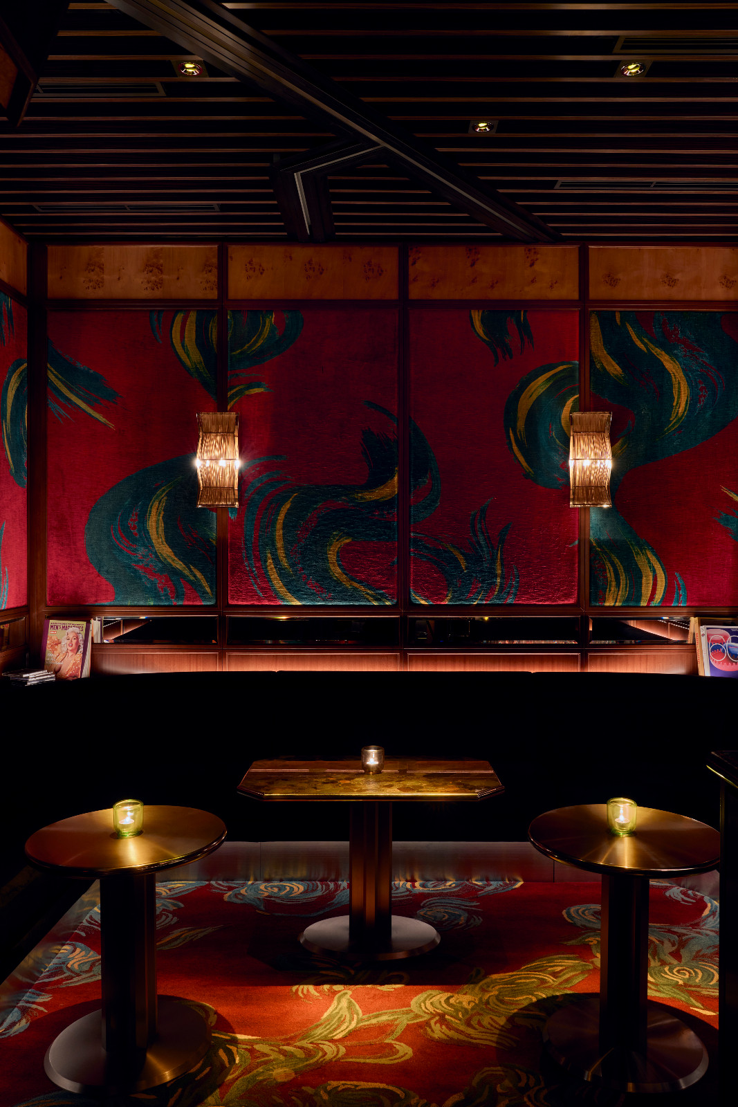 Intricate fabric panels at Dragon-i