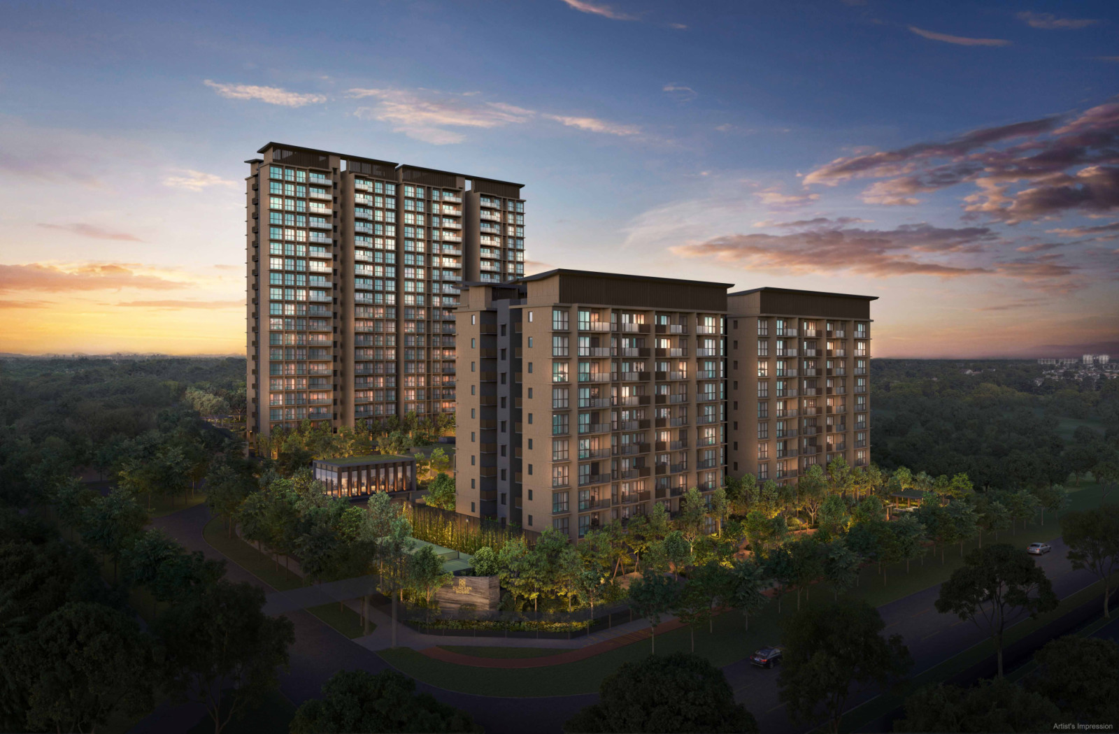 Artist’s impression of Dunearn House in the evening
