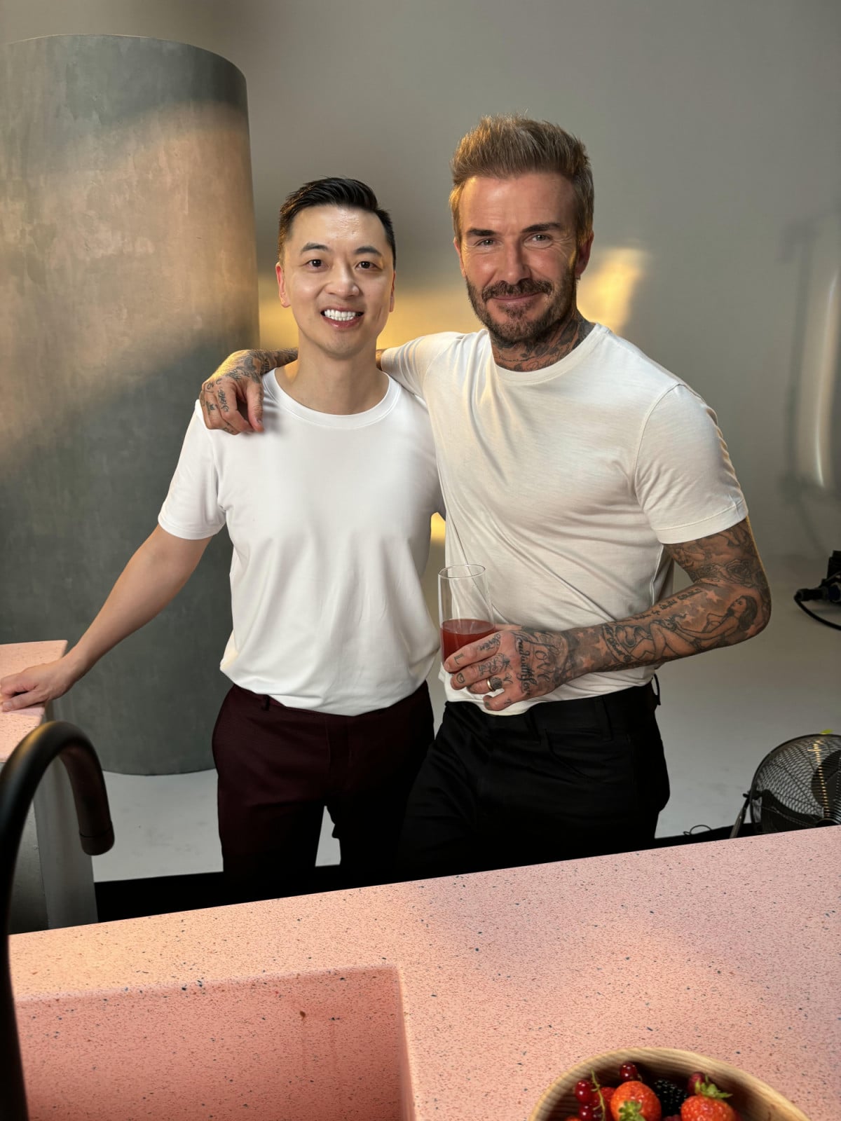 Danny Yeung (left), co-founder, CEO and chairman of Prenetics; David Beckham, football legend, entrepreneur and philanthropist. (Photo: courtesy of Prenetics)