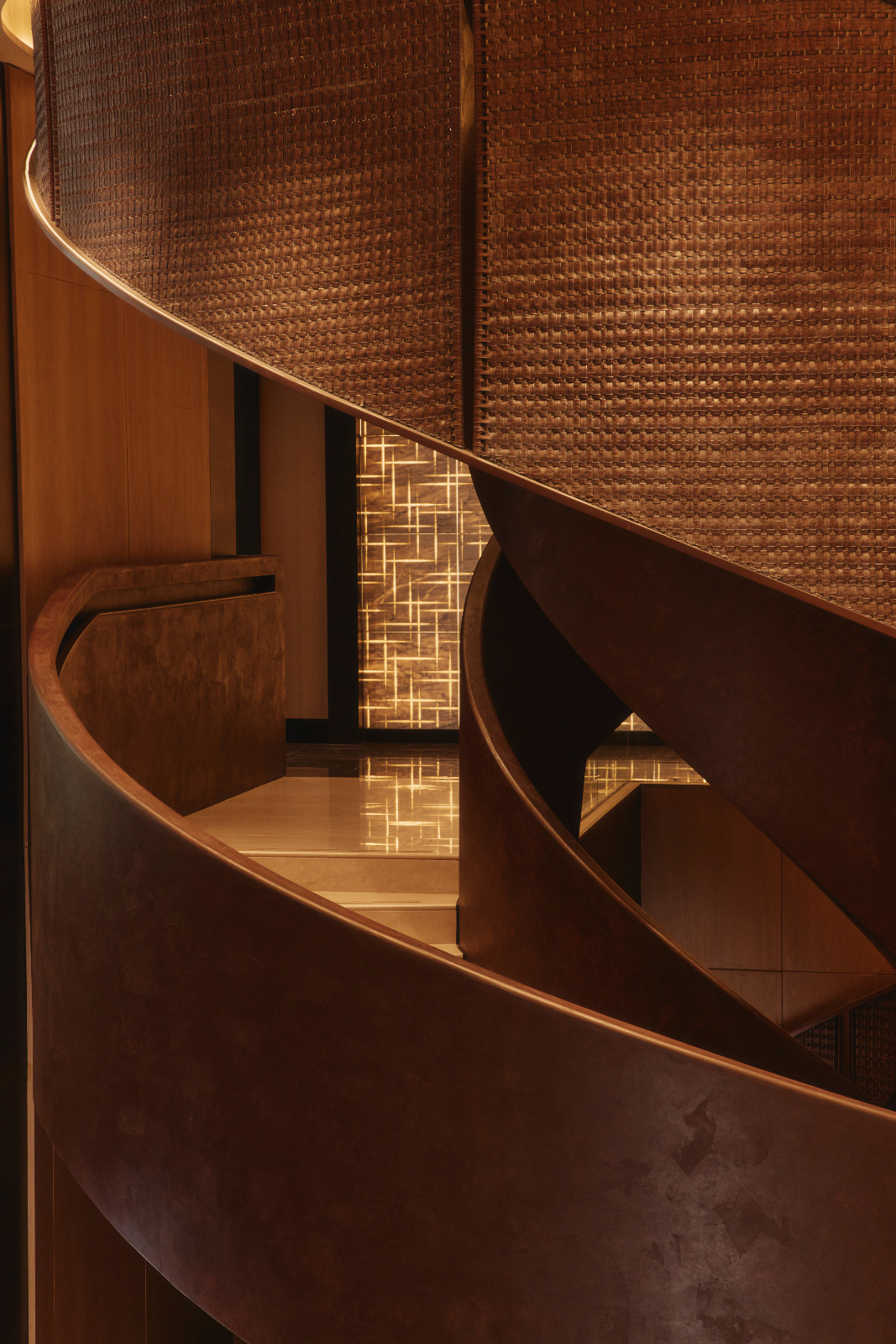 The staircase by Rita Nazareno and Gabby Lichauco at Aurelia Residences in Bonifacio Global City, Manila