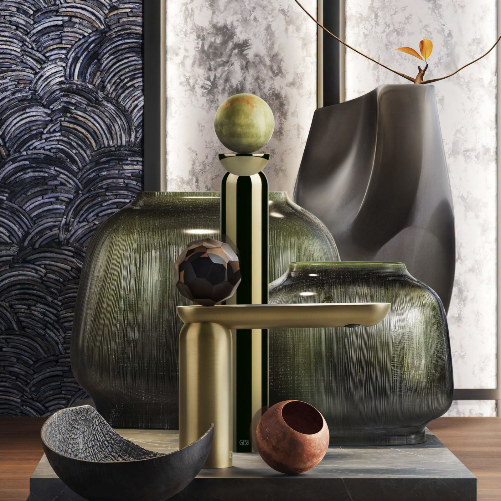 Gessi transforms functional hardware into geometric, tactile pieces of design