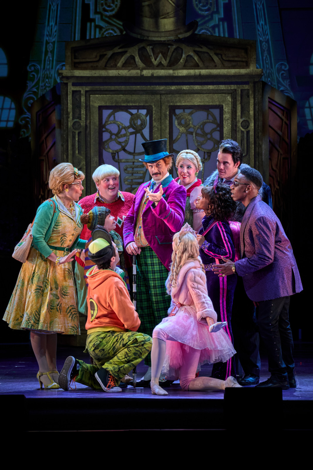 Michael Dalke, Oliver Wong and the ‘Charlie and the Chocolate Factory: The New Musical’ cast (Photo: courtesy of GMG Productions)