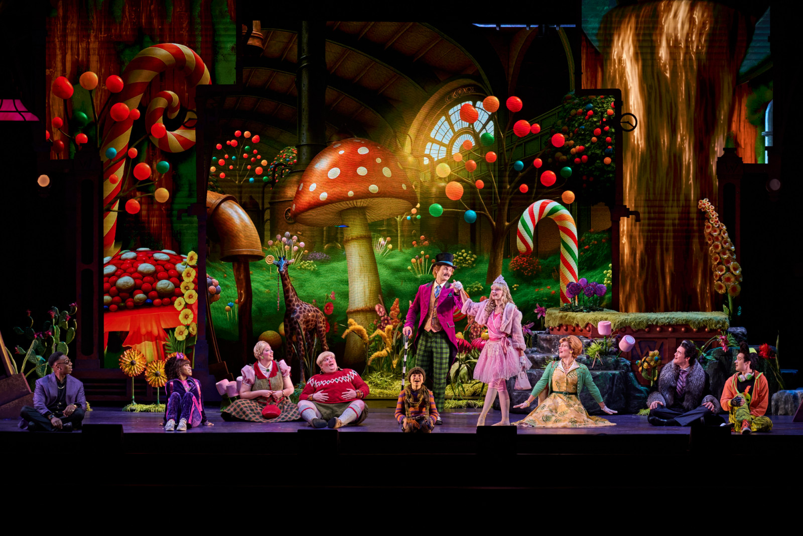 Michael Dalke, Oliver Wong and the ‘Charlie and the Chocolate Factory: The New Musical’ cast (Photo: courtesy of GMG Productions)