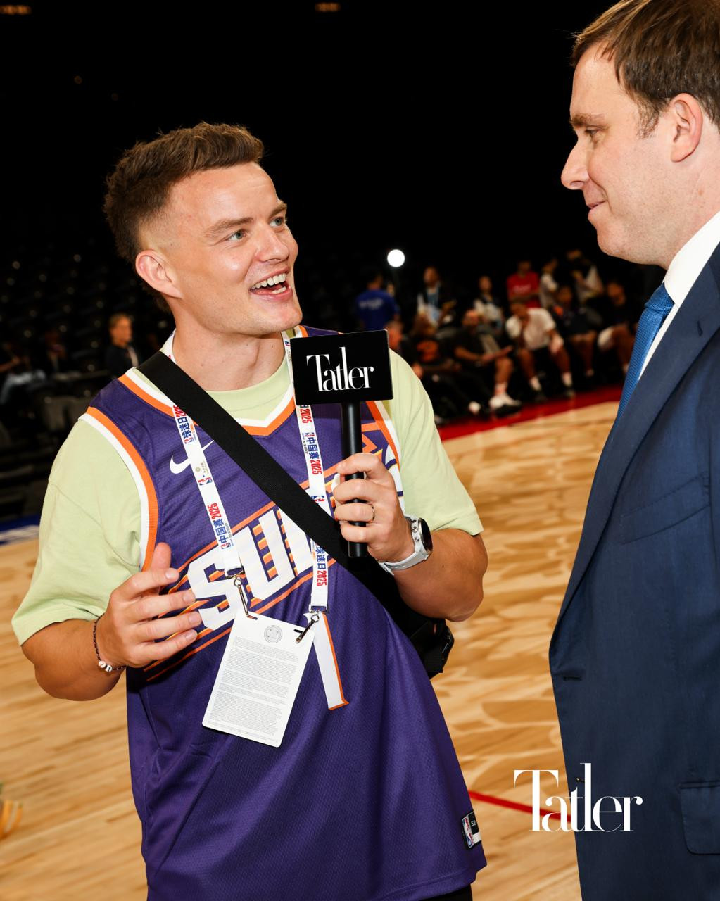 Tatler Asia sports correspondent Pete Laverick interviews Dallas Mavericks owner Patrick Dumont