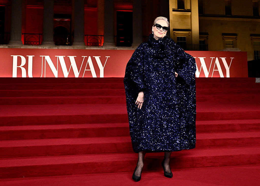 Meryl Streep attends "A Night With Runway" Photocall for "The Devil Wears Prada 2" at The National Gallery on April 22, 2026 in London, England. (Photo by Gareth Cattermole/Getty Images)