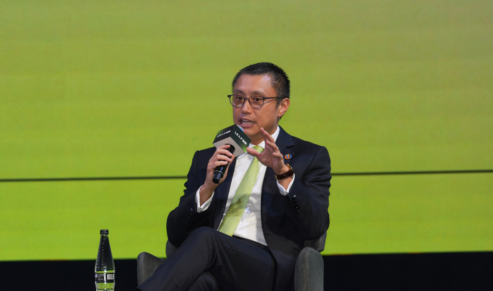 WeLab founder and group CEO, Simon Loong, speaking at the LEAP East tech conference in July 2026 (Photo: courtesy of LEAP East)