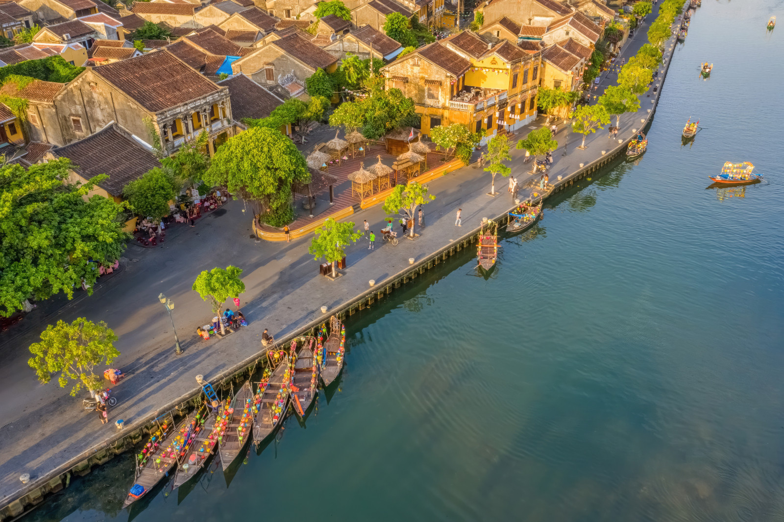 HOI AN, VIETNAM - JUN 10, 2021: View of Hoi An ancient town, UNESCO world heritage, at Quang Nam province. Vietnam. Hoi An is one of the most popular destinations in Vietnam