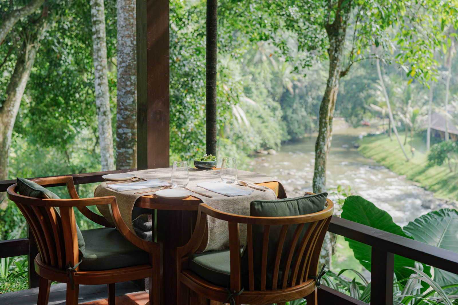 Sawah Terrace, a riverside restaurant of Mandapa, a Ritz-Carlton Reserve
