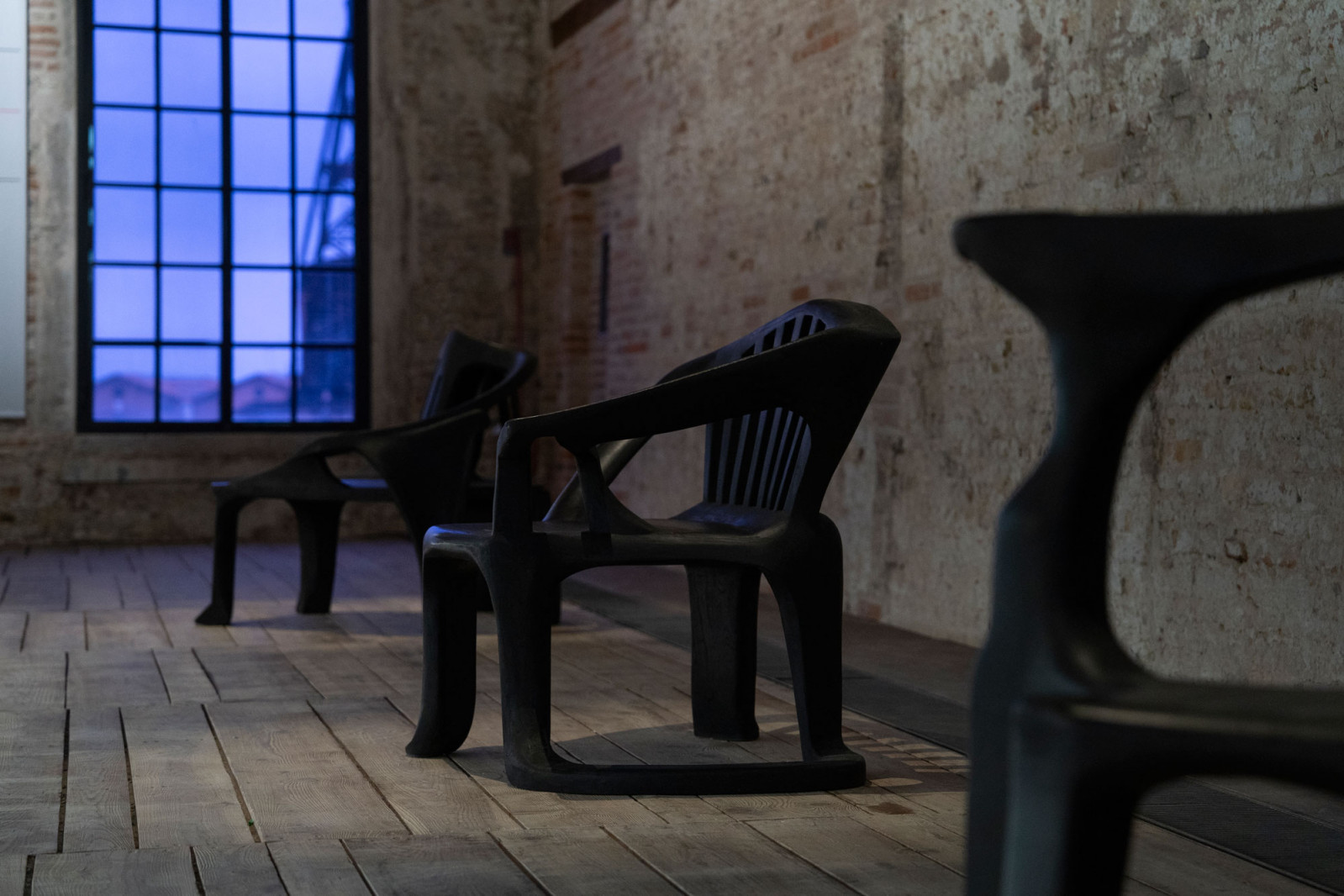 Neural Monobloc Black by Immanuel Koh of Artificial-architecture is a reinterpretation of the injection-molded plastic chairs found in almost every coffee shop and hawker centres in Singapore (Photo: Giorgio Schirato Photography)