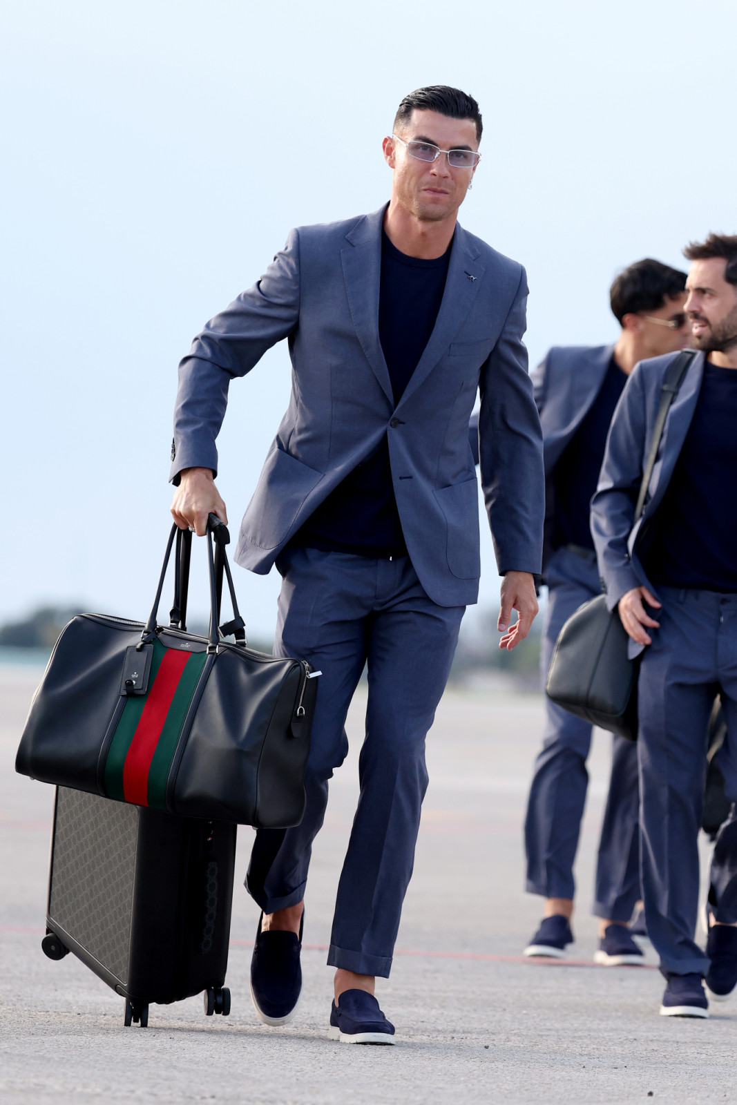 Cristiano Ronaldo at Palm Beach International Airport (Photo: Leonardo Fernandez/Getty Images)