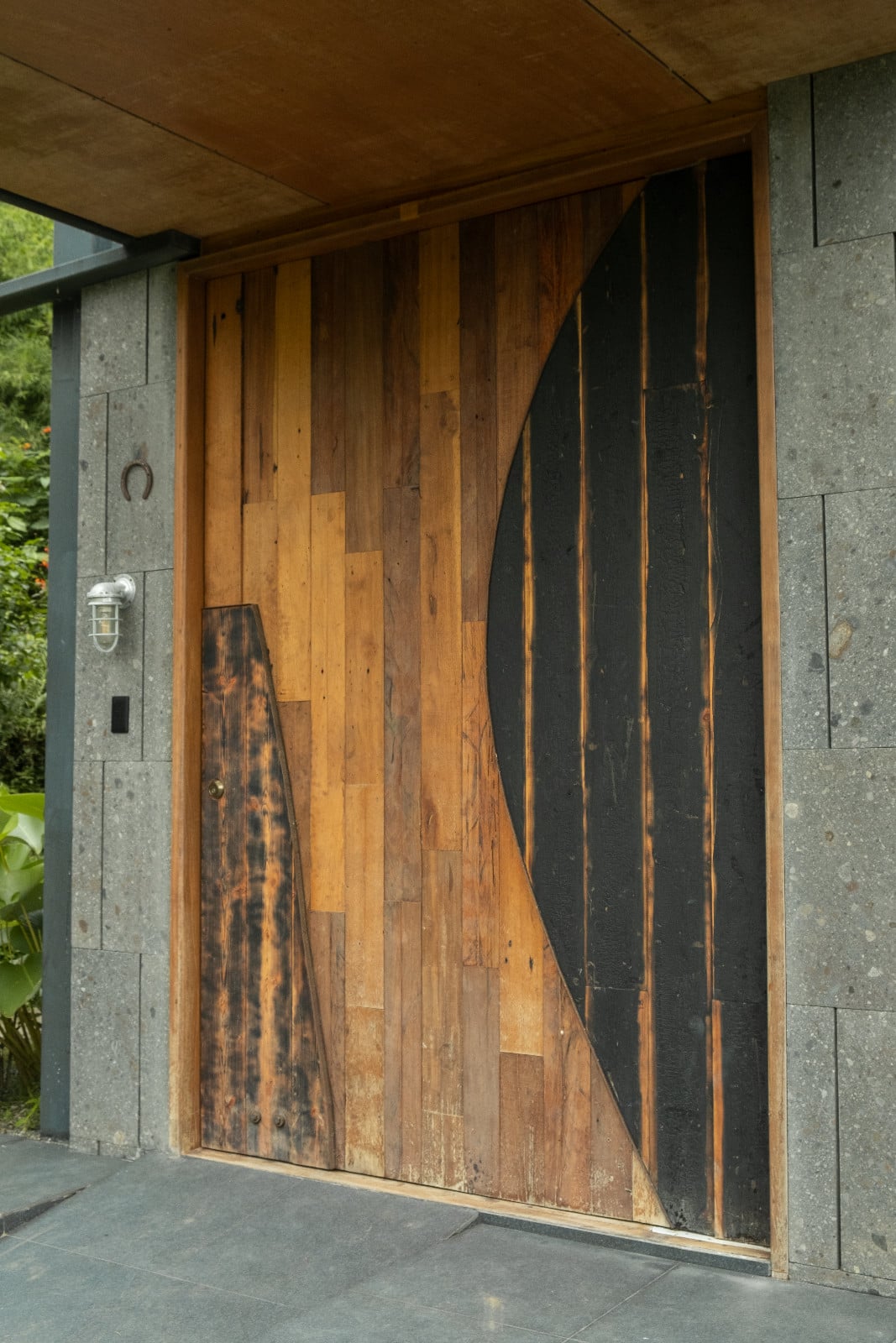 The front door of Tanua Private Retreat, Batangas, designed by Martin and Melissa Rosario (Photo: Zo Torres)