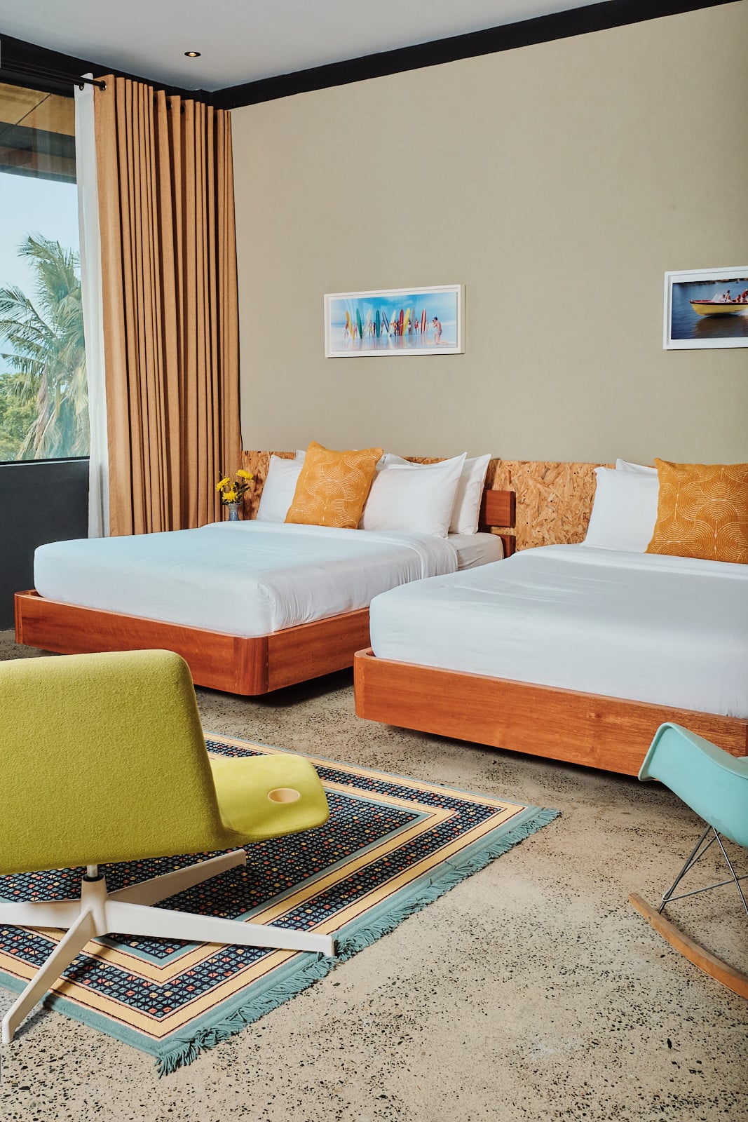 The bedroom in Tanua Private Retreat, Batangas, designed by Martin and Melissa Rosario (Photo: Sproos Creatives)