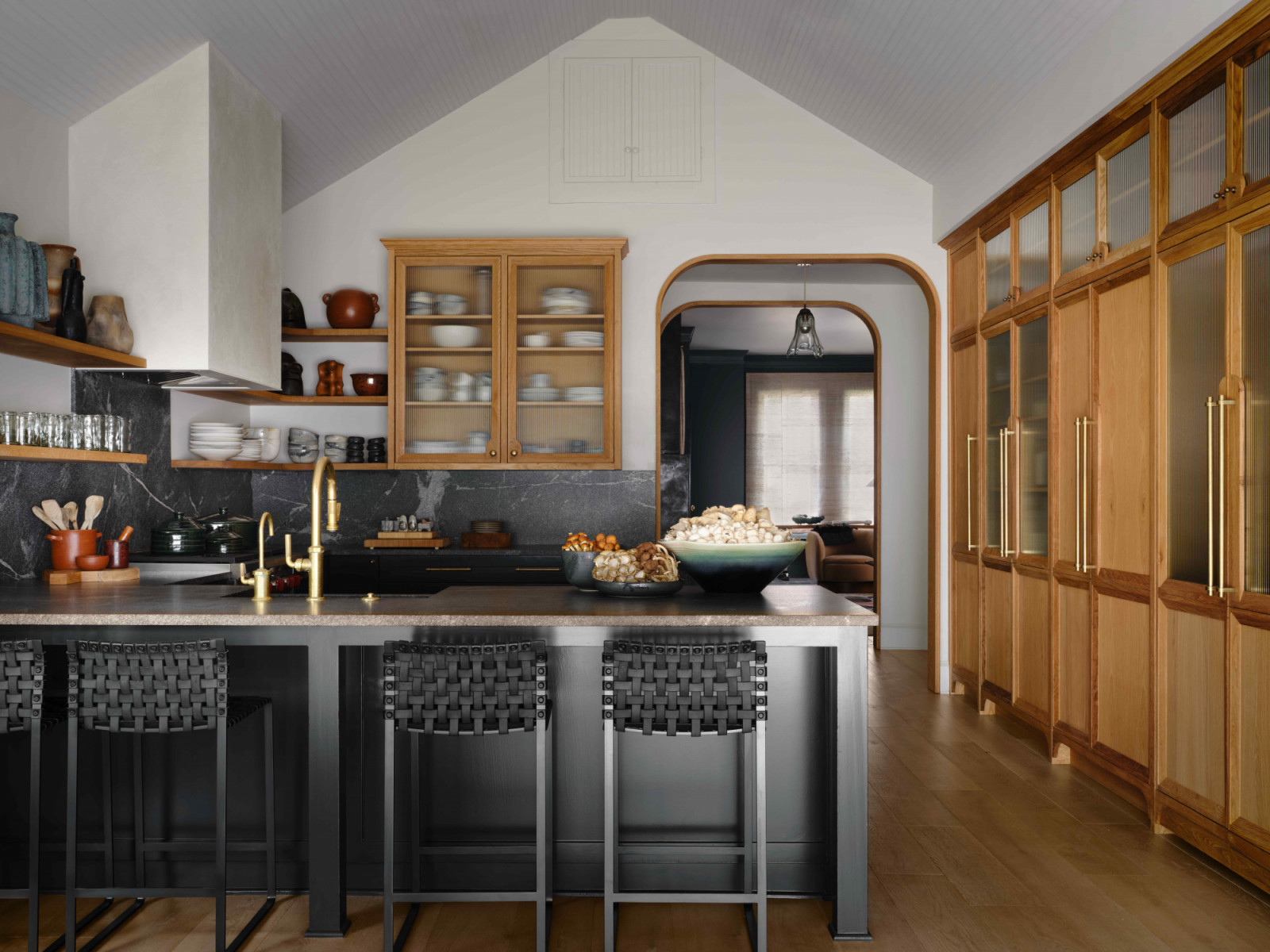 Materials incorporated in the residence enhance the vintage feel of the house, offering a touch of what might have been popular in 1915