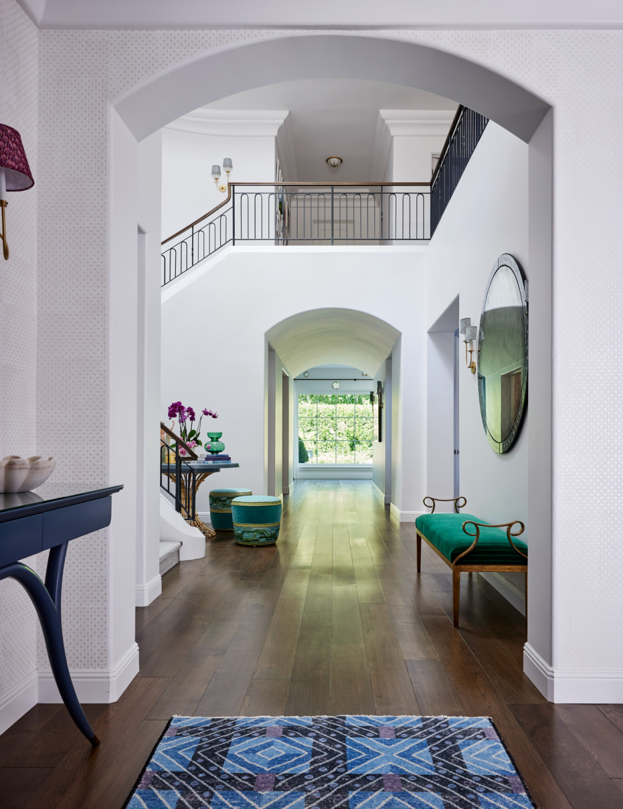 Entrance foyer with uninterrupted sight lines extending through the home to the back garden