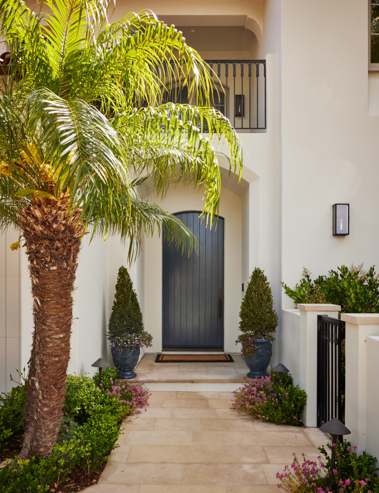 Mediterranean-style front entrance