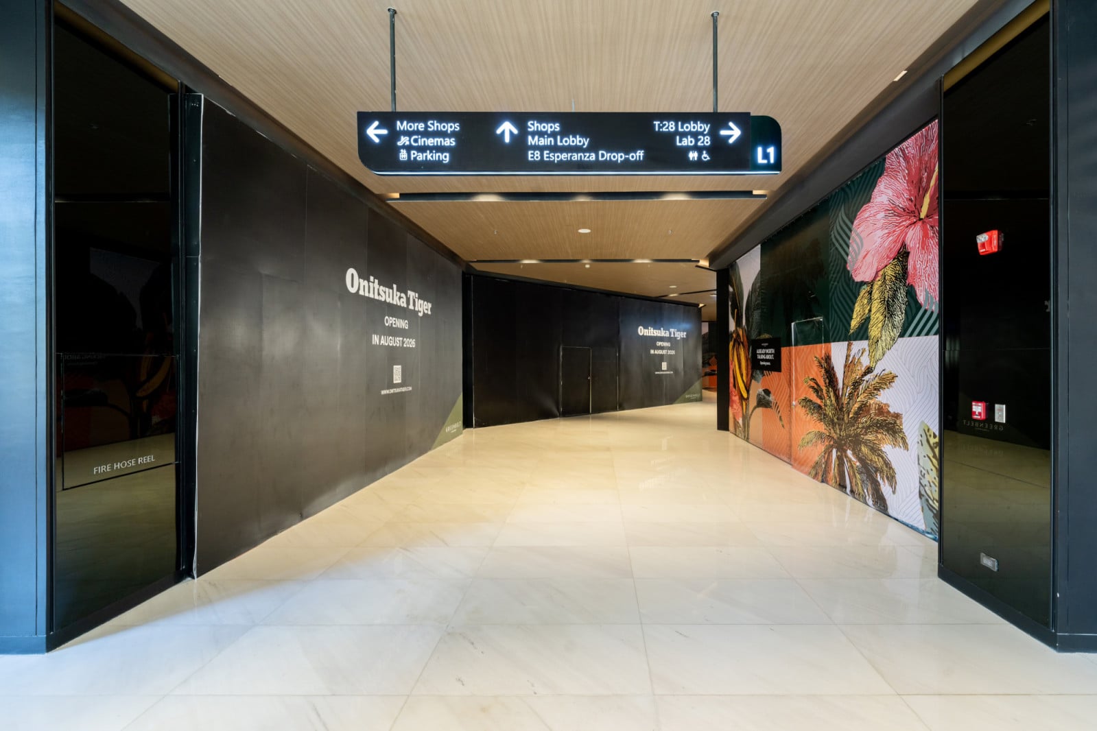 Greenbelt 2's new retail corridor is under development, with an Onitsuka Tiger branch slated to open on the premises. (Photo courtesy of Ayala Land Inc)
