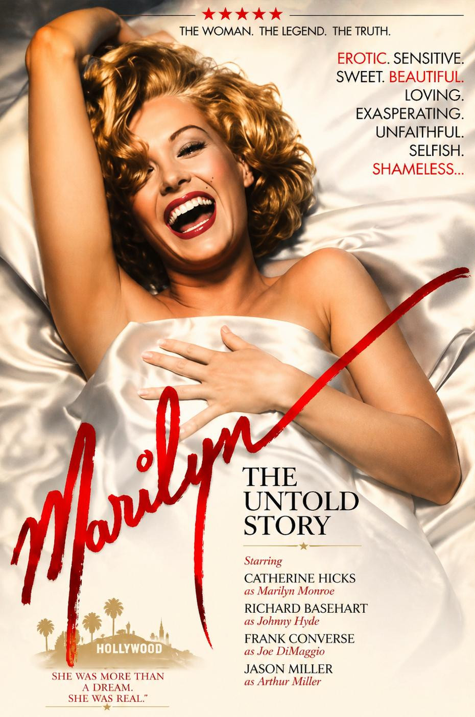 Catherine Hicks portrays Marilyn Monroe in the television film, Marilyn: The Untold Story.