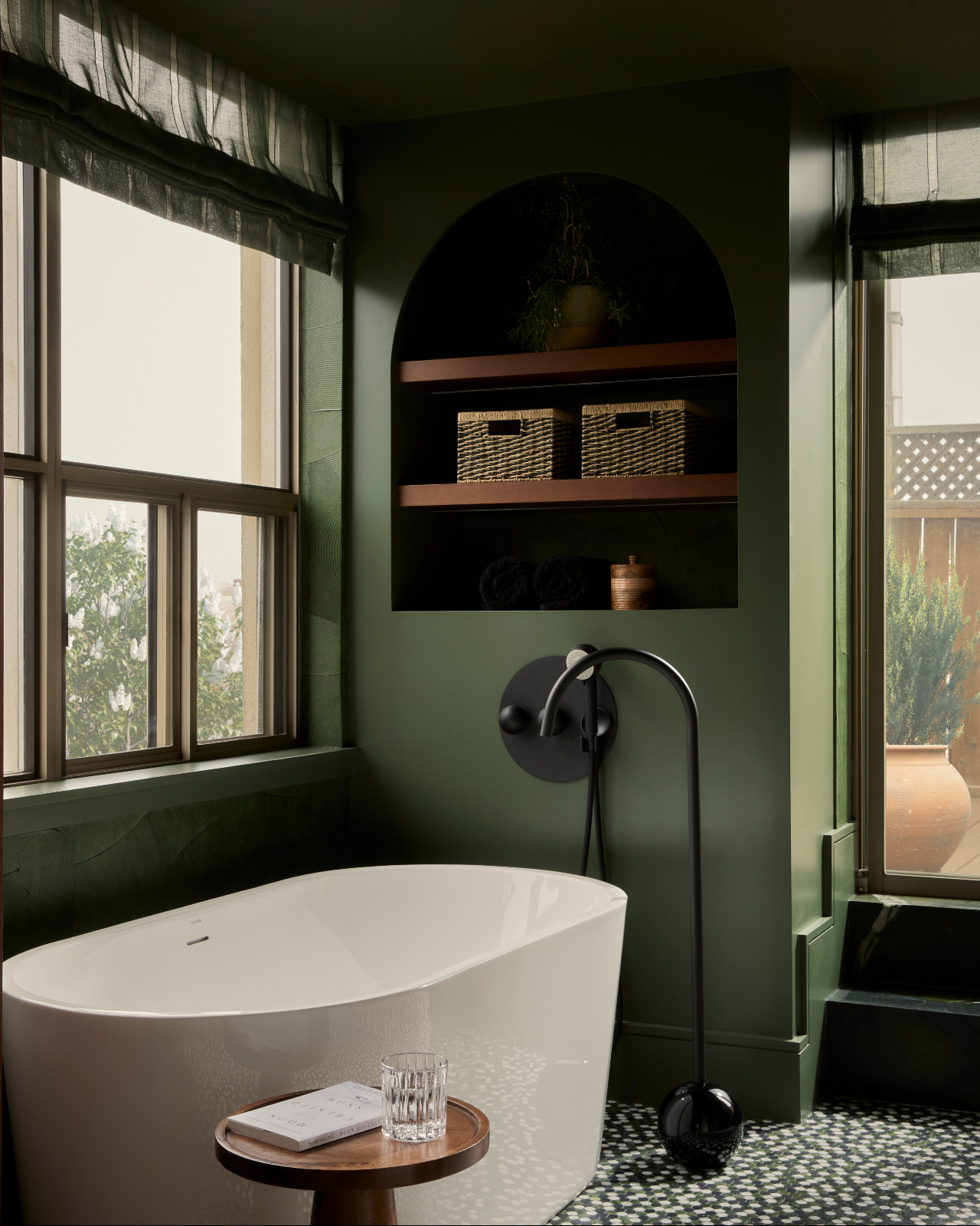 The primary bathroom of a 1980s penthouse, renovated by Dvira Interiors in Toronto, Canada